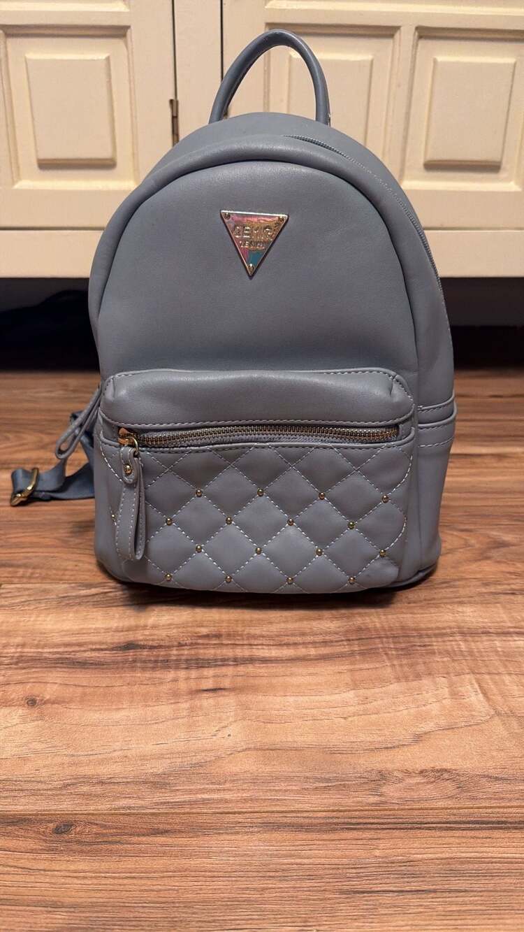 Semir Design Gray Quilted Studded Mini Backpack